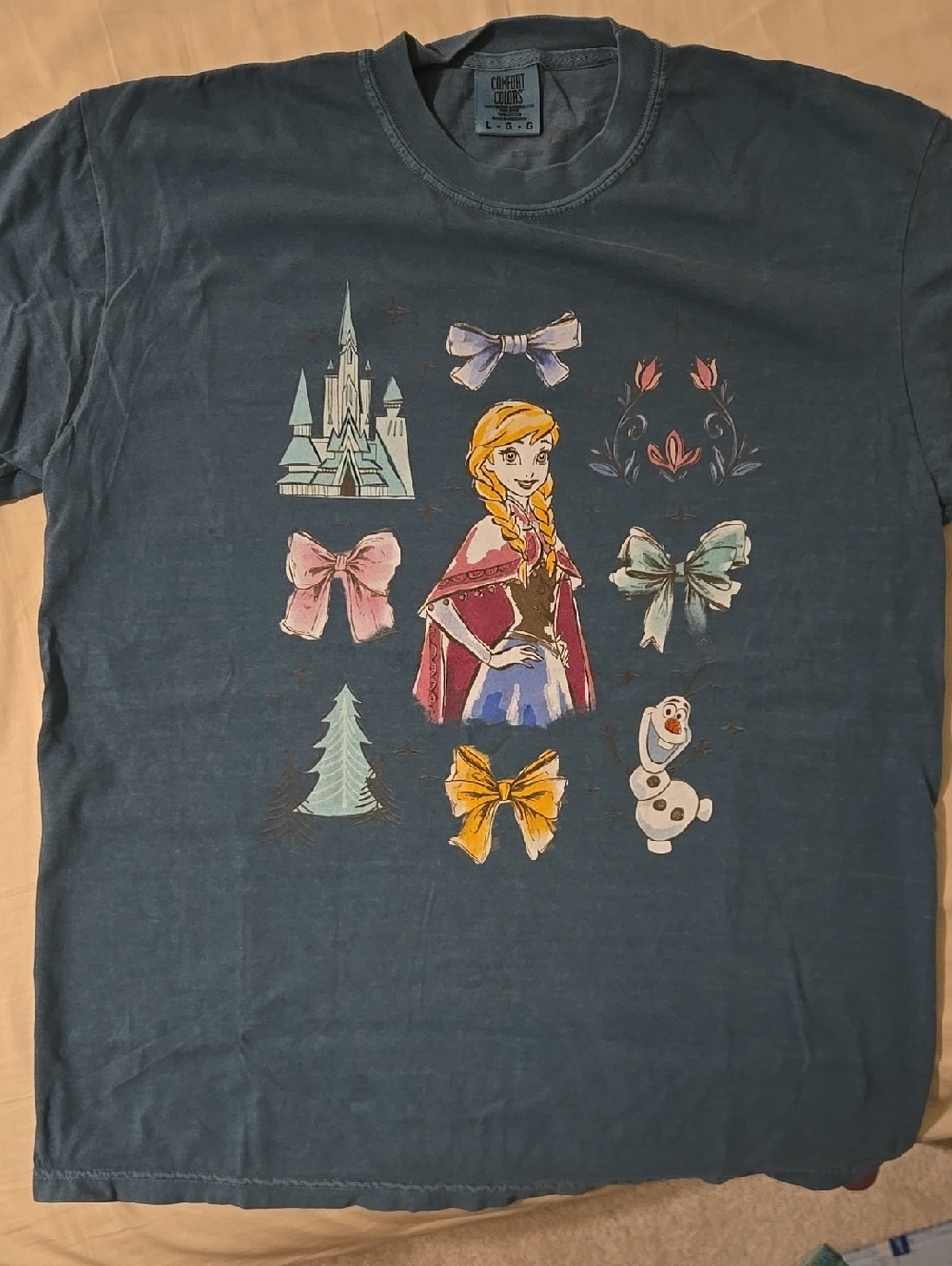 Disney's Frozen Green Anna Tee With Bow Accents
